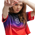 GRADIENT CROP TOP / BLACK RED