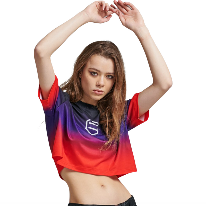 GRADIENT CROP TOP / BLACK RED