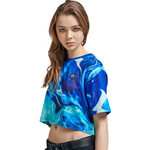 BLUE LIQUID CROP TOP / BLUE