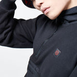 PILE HALF ZIP HOODIE / BLACK
