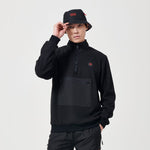 PILE HALF ZIP HOODIE / BLACK