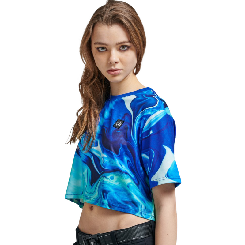 BLUE LIQUID CROP TOP / BLUE